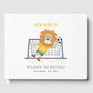 Livro De Visitas Deixe-me Kick Lion Goalkeeper Aniversário de crian