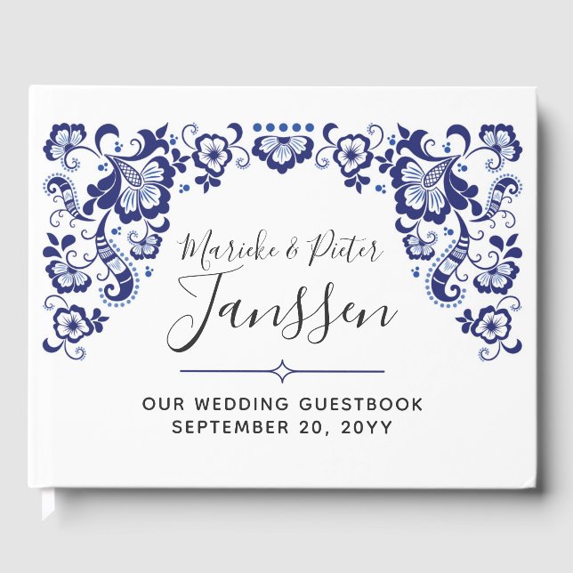 Livro De Visitas Delfts Blauw | Delft Blue Dutch Wedesasasak (Frente)