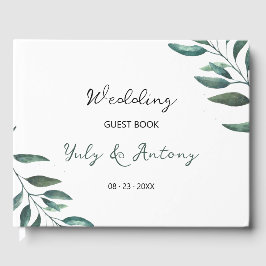 Livro De Visitas Delicado Casamento de Aquarela Botânica Emocional