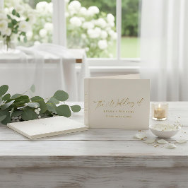 Livro De Visitas Delicar Casamento Dourado e marfim Monograma Trase