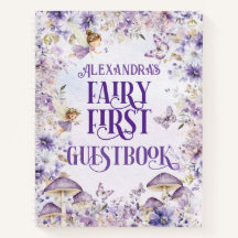 Livro de Visitas Deluxe Fada Floral Roxa