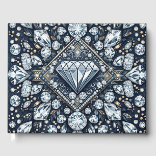 Livro De Visitas Denim & Diamonds Brilho Glamouroso