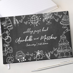 Livro De Visitas Desenho à Mão Giz Caprichoso Casamento