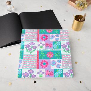 Livro De Visitas Desenho de Flores Vibrantes em Flor