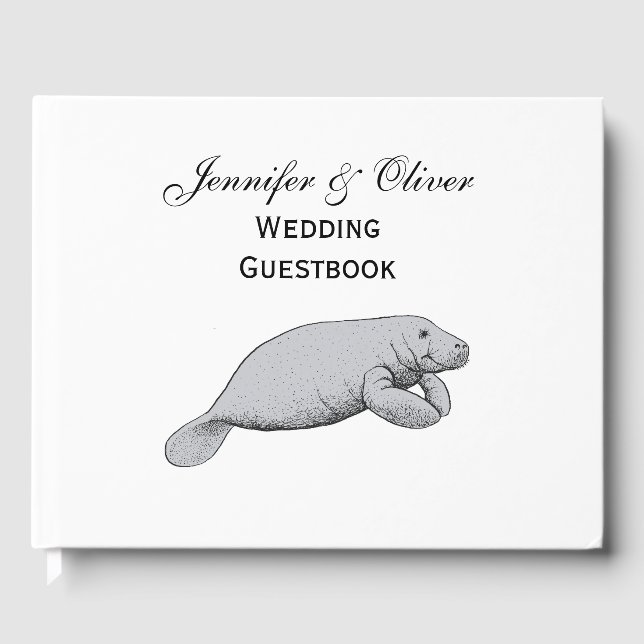 Livro De Visitas Desenho do Vintage Manatee (Frente)