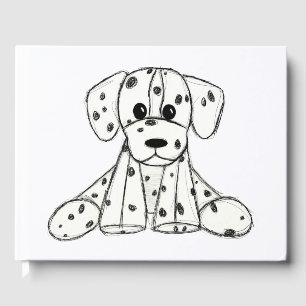 Livro De Visitas Desenho simples de um cão dalmata de pelúcia em pr