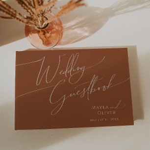 Livro De Visitas Deserto Whimsic Guia de Casamento Terracotta