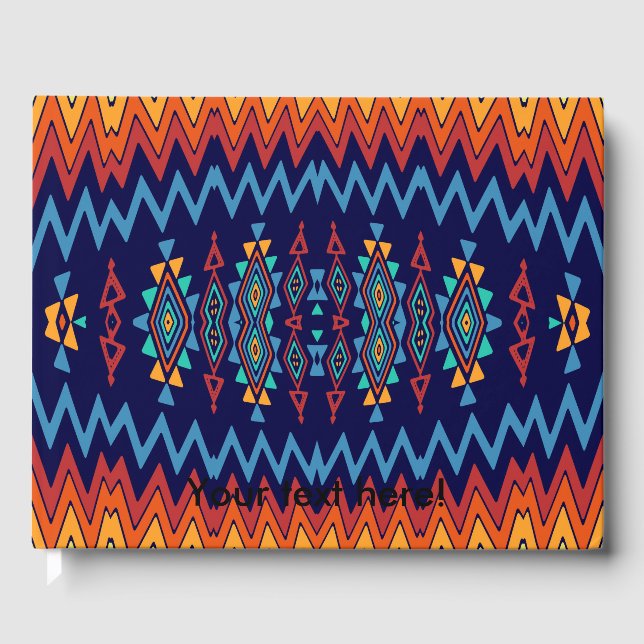 Livro De Visitas Design abstrato de Chevrons e rhombus (Frente)
