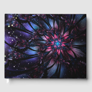 Livro De Visitas design de flor fractal abstrato.