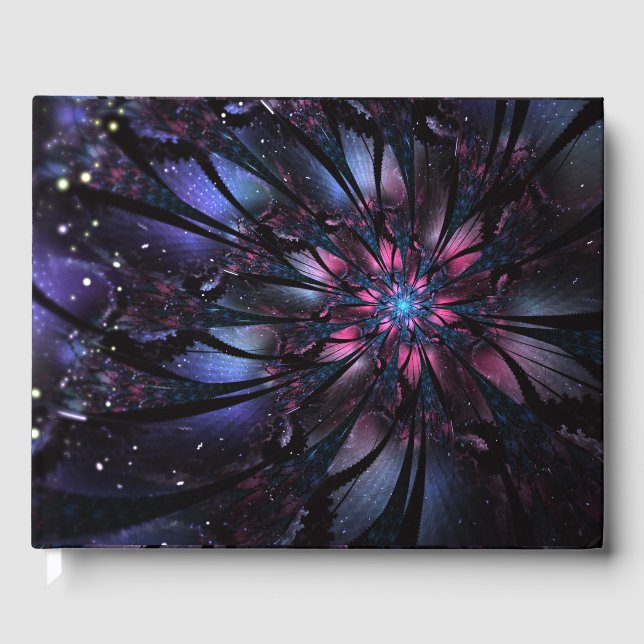Livro De Visitas design de flor fractal abstrato. (Frente)