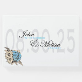 Livro De Visitas Design de rosa elegante com nomes de script