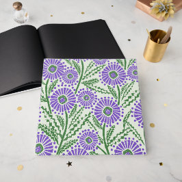 Livro De Visitas Design Floral Branco, Verde, Lavanda De Bloco