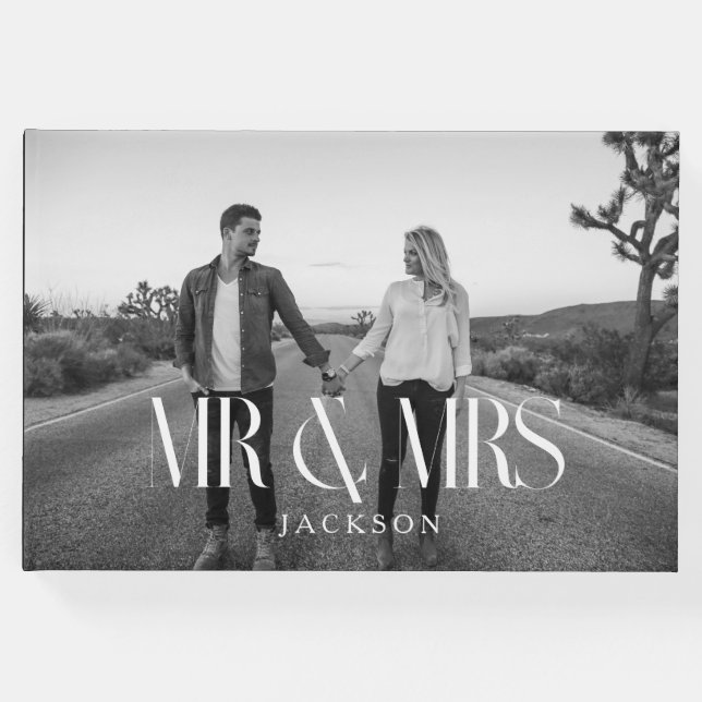 Livro De Visitas Design White, Sr. e Sra. (Frente)