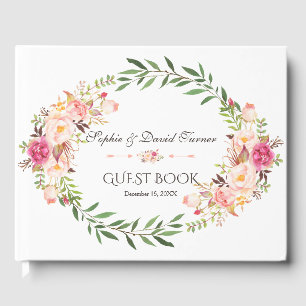 Livro De Visitas Detalhes De Casamento De Sangue Floral De Blush Ro