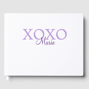 Livro De Visitas Dia de os namorados Xoxo adicione nome pastel roxo