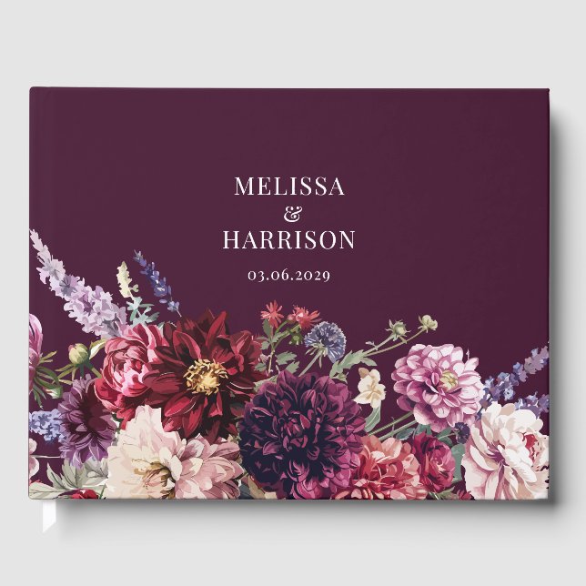 Livro De Visitas Díada Flor de Outono Escura (Frente)