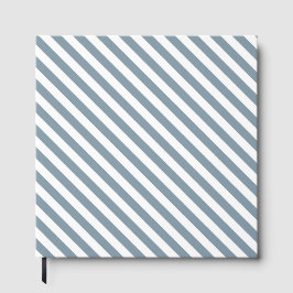 Livro De Visitas Diagonal blue and white stripes pattern