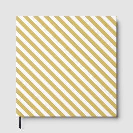 Livro De Visitas Diagonal golden yellow and white stripes pattern