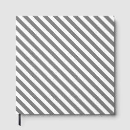 Livro De Visitas Diagonal gray and white stripes pattern