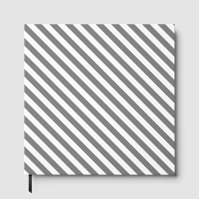 Livro De Visitas Diagonal gray and white stripes pattern (Frente)