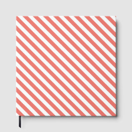 Livro De Visitas Diagonal pattern of pink and white stripes