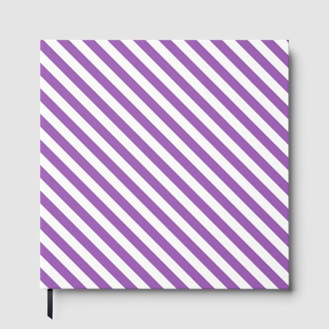 Livro De Visitas Diagonal purple and white stripes pattern (Frente)