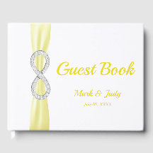 Diamond Infinity Yellow Ribbon Weding Guestbook