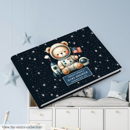 Livro De Visitas Diário do Chá de fraldas do Astronauta do Urso de
