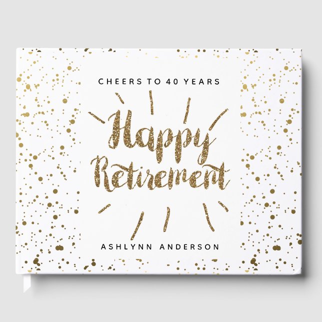 Livro De Visitas Diminuição Dourada de brilho e Bolinhas (Frente)