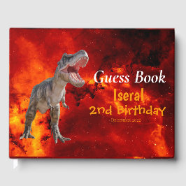 Livro De Visitas Dinossauros T Rex Fire Jurassic Mundo