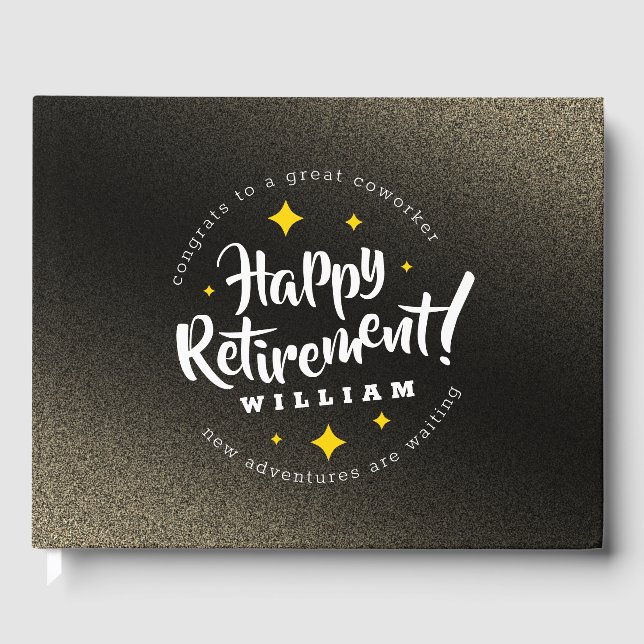 Livro De Visitas Diversão Dourada de Estrelas de Lâmpada Retirando  (Frente)