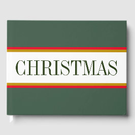 Livro De Visitas Diversão Retro Floresta Verde Vermelha White Strip