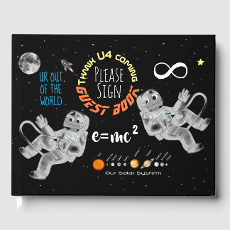 Livro De Visitas Divertido Espaço Exterior Matemática Ciência Geek
