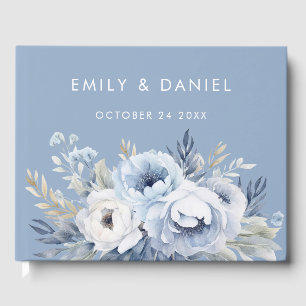 Livro De Visitas Divine Blue Gorgeous Floral Weding