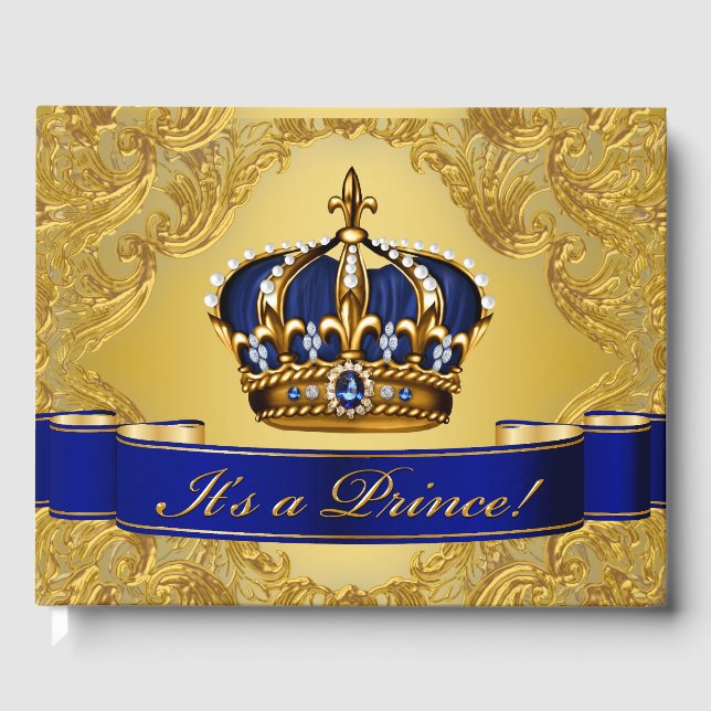 Livro de Visitas do Chá de Bebê do Príncipe Ouro A (Frente)