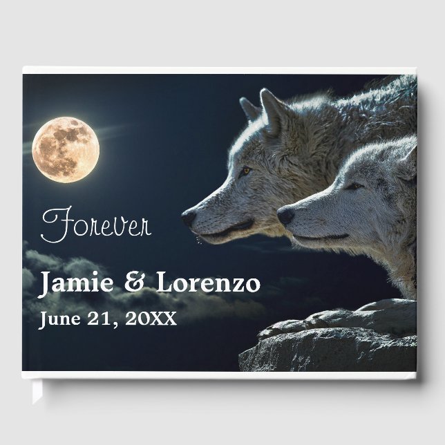 Livro De Visitas Dois lobos e uma lua cheia (Frente)