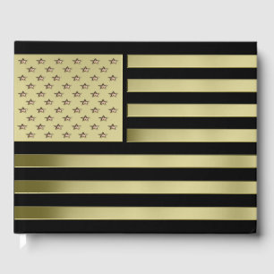 Livro De Visitas Dourada bandeira americana