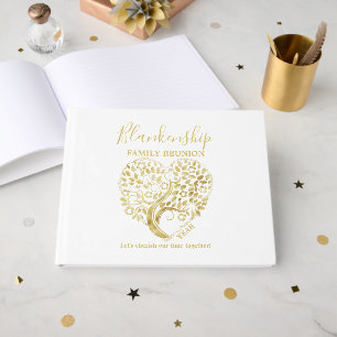 Livro De Visitas Dourado Partido da Sindicato da Família das Árvore