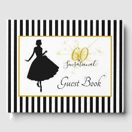Livro De Visitas Dourado Preto 60 e Festa de aniversário SENSACIONA