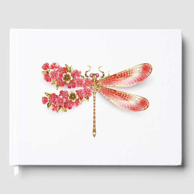 Livro De Visitas Dragonfly com joalheria sakura (Frente)