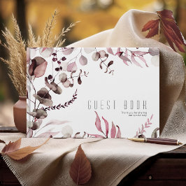 Livro De Visitas Dreamy Foliage Wedding Burgundy ID817
