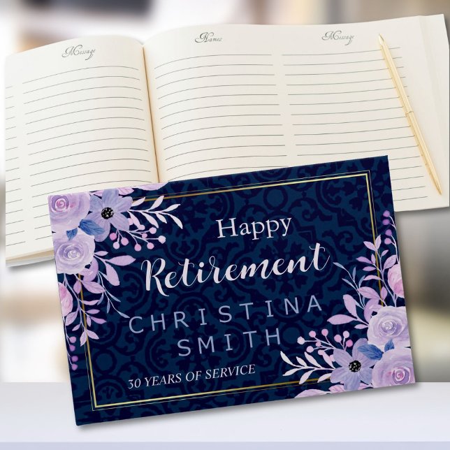 Livro De Visitas Dreamy Lilac Pastel Watercolor Party (Dreamy Lilac Pastel Watercolor Retirement Party Guest Book)