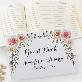 Livro De Visitas Duas Rosas Rosa de Amor Um Vintage