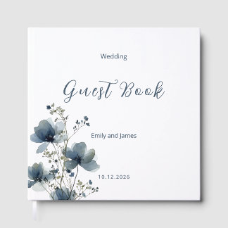 Livro De Visitas Dusty Blue Botanical Wedding