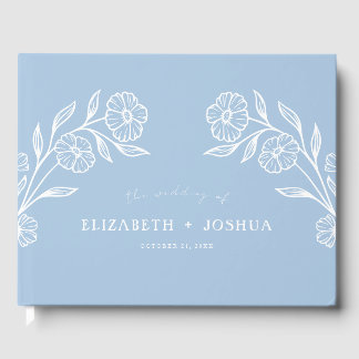 Livro De Visitas Dusty Blue Floral Fusion