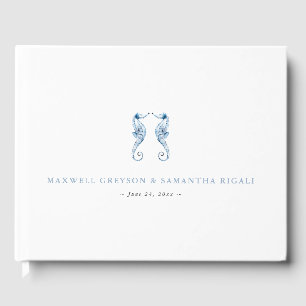 Livro De Visitas Dusty Blue Ocean Weding Guest Book