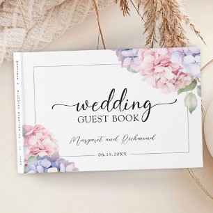 Livro De Visitas Dusty Purple & Pink Hydrangea Wedebook