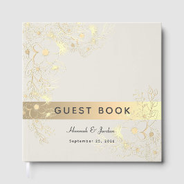 Livro De Visitas Dusty Rose Gold Floral Wedding