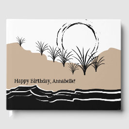 Livro De Visitas É um nome de aniversário feliz da festa da praia