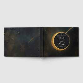 Livro De Visitas Eclipse de Poeira Estelar Dourada Casamento Celest